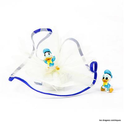 ballottin en tulle pour dragées avec figurine donald disney