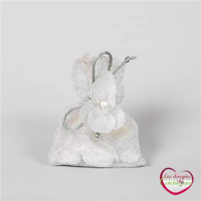 bourse fibre argent vide 8x10 cm