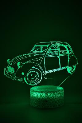Lampe 3d personnalisée à led - Voiture 2 CV | Veilleuse Enfant, Décoration Chambre, Cadeau Personnalisé Anniversaire et Noël