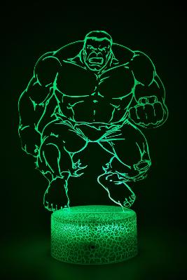 Lampe 3d personnalisée à led - Hulk Avengers | Veilleuse Enfant, Décoration Chambre, Cadeau Personnalisé Anniversaire et Noël