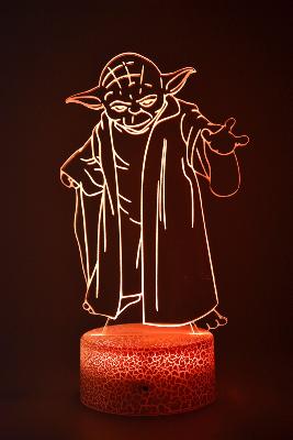 Lampe 3d personnalisée à led - Star Wars Yoda | Veilleuse Enfant, Décoration Chambre, Cadeau Personnalisé Anniversaire et Noël