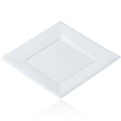 Assiette jetable plastique 18 cm blanche (12 pièces)