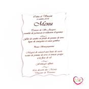 Menu de table en bois blanc 15x11 cm