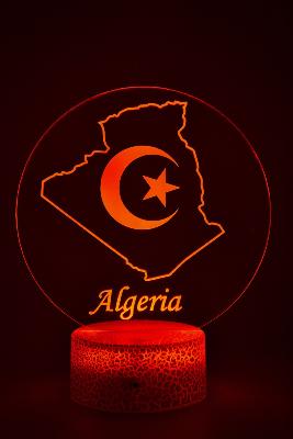 Lampe 3d personnalisée à led - Pays Algérie | Veilleuse Enfant, Décoration Chambre, Cadeau Personnalisé Anniversaire et Noël
