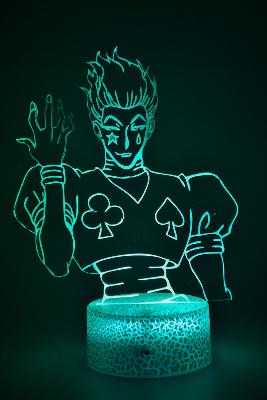 Lampe 3d personnalisée à led - Hunter x Hunter Hisoka  | Veilleuse Enfant, Décoration Chambre, Cadeau manga Anniversaire et Noël