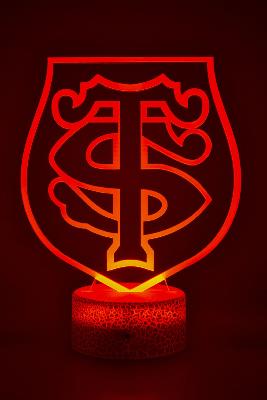 Lampe 3D Personnalisée à LED - Rugby Stade Toulousain | Veilleuse Supporter, Décoration Chambre, Cadeau Rugby Personnalisé