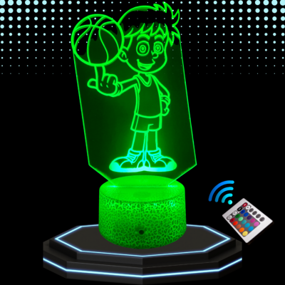 Lampe de chevet LED 3D - Basketteur| Veilleuse Enfant Magique, Décoration Chambre, Cadeau Personnalisé