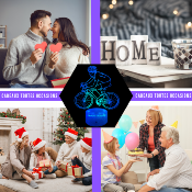 Lampe de chevet LED 3D - Cycliste| Veilleuse, Décoration chambre, Cadeau Personnalisé Anniversaire et Noël