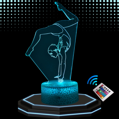 Lampe 3d personnalisée à led - Gymnastique | Veilleuse Enfant, Décoration Chambre, Cadeau Personnalisé Anniversaire et Noël