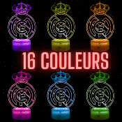 Lampe 3d personnalisée à led - Football Réal Madrid | Veilleuse Enfant, Décoration Chambre, Cadeau Personnalisé Anniversaire et Noël