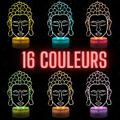 Lampe de chevet LED 3D - Bouddha  | Veilleuse Enfant, Décoration Chambre, Cadeau Personnalisé Anniversaire et Noël