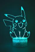 Lampe 3d personnalisée à led - Pokémon Pikachu  | Veilleuse Enfant, Décoration Chambre, Cadeau Personnalisé Anniversaire et Noël