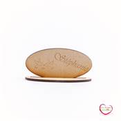 Marque place ovale en bois 8 x 4 cm 