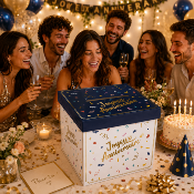 Urne Joyeux Anniversaire Party Confettis – Boîte à cartes 20 x 20 cm