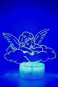 Lampe de chevet LED 3D - Ange nuage  | Veilleuse Enfant, Dcoration Chambre, Cadeau Personnalis Anniversaire et Nol