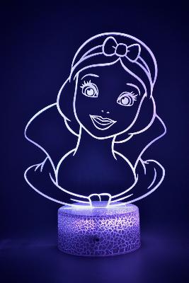 Lampe 3d personnalisée à led - Disney Princesse Blanche Neige | Veilleuse Enfant Magique, Décoration Chambre, Cadeau Personnalisé