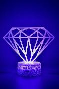 Lampe de chevet LED 3D - Diamant  | Veilleuse, Décoration chambre, Cadeau Personnalisé Anniversaire et Noël