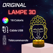 Lampe de chevet LED 3D - Bouddha  | Veilleuse Enfant, Décoration Chambre, Cadeau Personnalisé Anniversaire et Noël