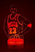 Lampe de chevet LED 3D - Basket Ball M Jordan  | Veilleuse Enfant, Décoration Chambre, Cadeau Personnalisé Anniversaire et Noël