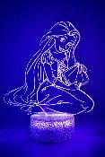 Lampe 3d personnalisée à led - Disney Princesse Raiponce | Veilleuse Enfant Magique, Décoration Chambre, Cadeau Personnalisé