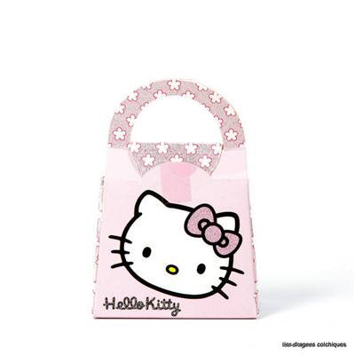 contenant sac hello kitty carton pour dragées vide 6,5x3x10 cm