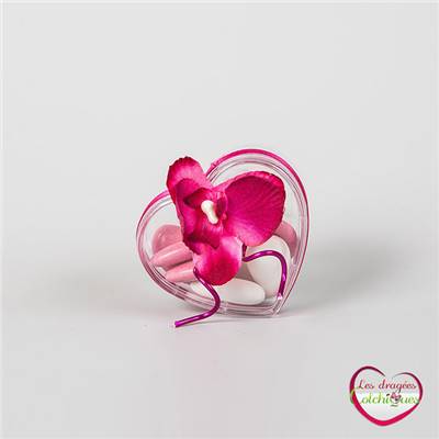 boite coeur plexi avec déco orchidée