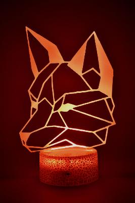 Lampe de chevet LED 3D - Animal Renard | Veilleuse Enfant, Décoration Chambre, Cadeau Personnalisé Anniversaire et Noël