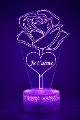 Lampe 3d personnalise  led - Rose Eternelle  | Veilleuse maison, Dcoration Chambre, Cadeau Personnalis Anniversaire et Nol