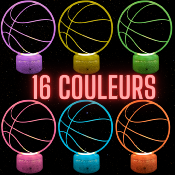 Lampe de chevet LED 3D - Ballon de basketball | Veilleuse, Décoration Maison, Cadeau Personnalisé Anniversaire et Noël