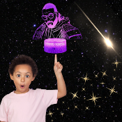 Lampe 3d personnalisée à led - Rappeur SCH | Veilleuse Rappeur, Décoration Chambre Fan, Cadeau Original