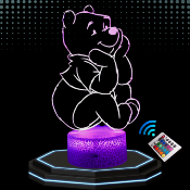 Lampe 3d personnalisée à led - Disney Winnie Ourson | Veilleuse Enfant Magique, Décoration Chambre, Cadeau Personnalisé Anniversaire et Noël