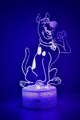 Lampe de chevet LED 3D - Animal Chien Scooby Doo  | Veilleuse Enfant, Décoration Chambre, Cadeau Personnalisé Anniversaire et Noël