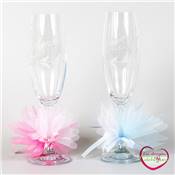 Lot 2 flutes  champagne parrain/marrain + tulle
