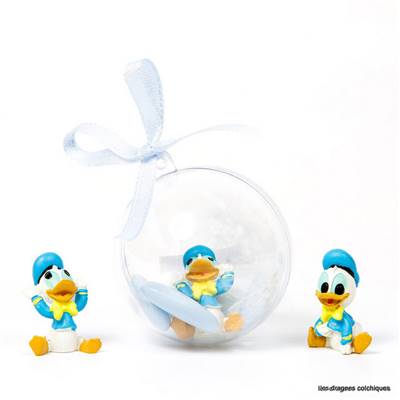 boule plexi à dragées avec figurine donald disney