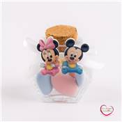 Boite en verre encrier dragees mickey et minnie couple