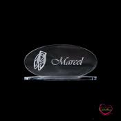 Marque place ovale en plexiglas 8 x 4 cm