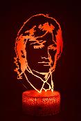 Lampe de chevet LED 3D - Chanteur Claude François  | Veilleuse, Décoration Chambre, Cadeau Personnalisé Anniversaire et Noël