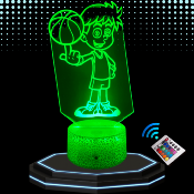 Lampe de chevet LED 3D - Basketteur| Veilleuse Enfant Magique, Décoration Chambre, Cadeau Personnalisé