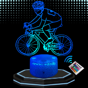 Lampe de chevet LED 3D - Cycliste| Veilleuse, Dcoration chambre, Cadeau Personnalis Anniversaire et Nol