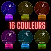 Lampe 3d personnalisée à led - Pays Maroc | Veilleuse, Décoration Maison, Cadeau Personnalisé Anniversaire et Noël