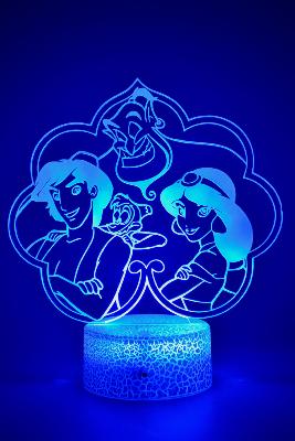 Lampe de chevet LED 3D - Disney  Aladin | Veilleuse Enfant Magique, Décoration Chambre, Cadeau Personnalisé