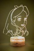 Lampe 3d personnalisée à led - Disney Alice au pays des merveilles | Veilleuse Enfant Magique, Décoration Chambre, Cadeau Personnalisé