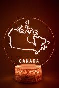 Lampe 3d personnalisée à led - Pays Canada | Veilleuse, Décoration Maison, Cadeau Personnalisé Anniversaire et Noël