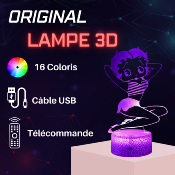 Lampe de chevet LED 3D - Betty Boop  | Veilleuse Enfant, Décoration Chambre, Cadeau Personnalisé Anniversaire et Noël