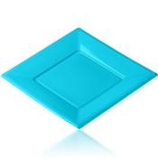 Assiette jetable plastique 18 cm turquoise (12 pièces)