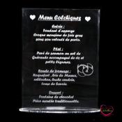 Menu pour table carr plexi 17x12 cm