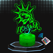 Lampe 3d personnalisée à led - New York Statue de la liberté -| Veilleuse, Décoration Maison, Cadeau Personnalisé Anniversaire et Noël