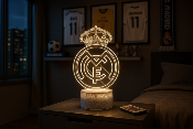 Lampe 3d personnalisée à led - Football Réal Madrid | Veilleuse Enfant, Décoration Chambre, Cadeau Personnalisé Anniversaire et Noël