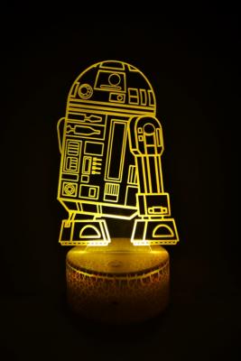 Lampe 3d personnalisée à led - Star Wars Robot R2D2