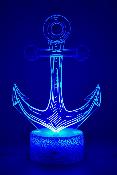 Lampe de chevet 3d personnalise  led - Ancre de bateau  | Veilleuse Enfant, Dcoration Chambre, Cadeau Personnalis Anniversaire et Nol
